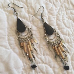 Black and silver earrings